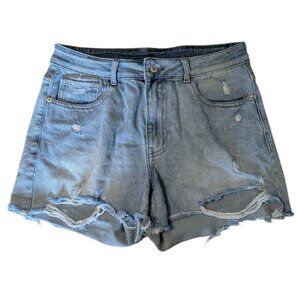 Denim Shorts Cut Off Distressed Jean Shorts Comfortable Fit Women Size 16 31x2.5